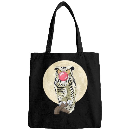 Owl Pet Funny Wise Bird Animal Full Moon Pink Bubblegum Owl 1 Bags