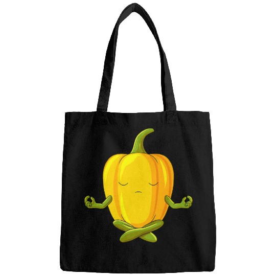 Lacrosse Gift Funny Yoga Vegetable Meditating Bell Pepper Bags