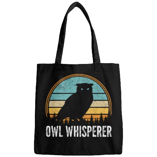 Owl Pet Whisperer Retro Birds Of Prey Enthusiast Nocturnal Bags