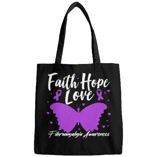 Fibromyalgia Awareness Purple Ribbon Butterfly Fibro Warrior Bags