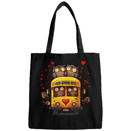 Owl Pet Funny School Bus Driver Owls Valentines Day For Him Her Bags
