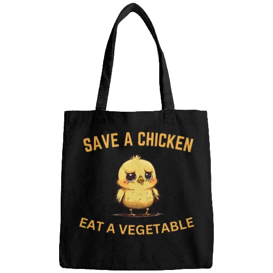Chicken Lover Funny Save A Chicken Eat A Vegetable Joke Bags