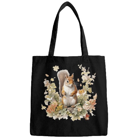 Squirrel Pet Spring Floral Evergreen Forest Animal Bags