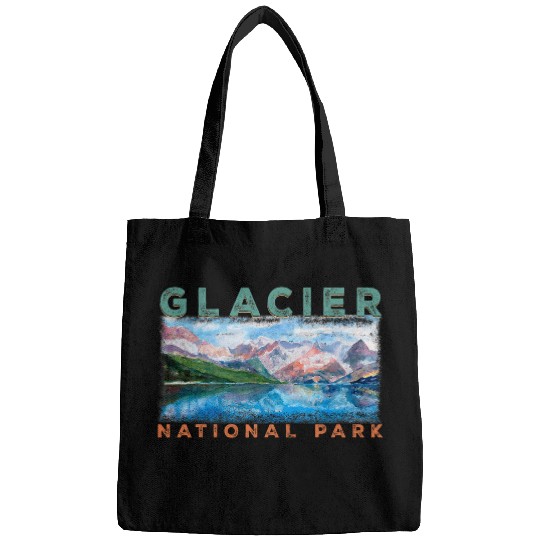 Retro Glacier National Park Montana Women Men Kids Hiking Bags