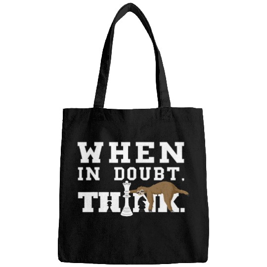 Sloth Pet Chess Sloth In Doubt Chess Player Chess Club Chessboard Game Bags