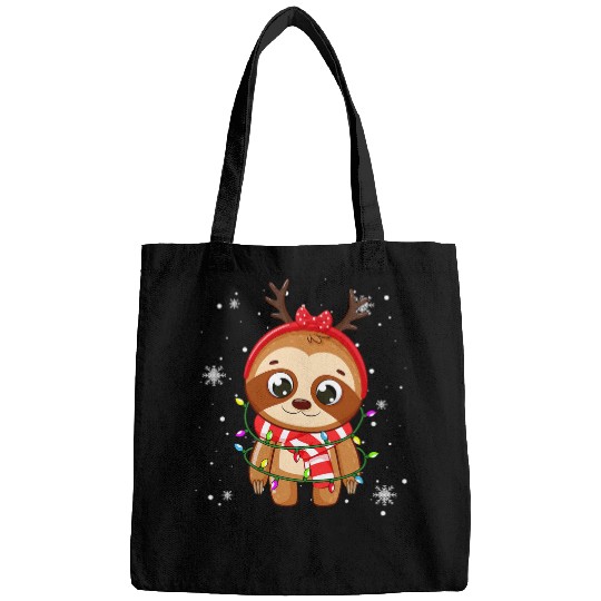 Sloth Pet christmas lights led santa hat christmas Bags