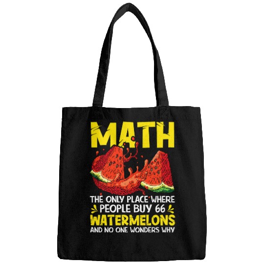 Funny Math Watermelon And Watermelons Mathematics Bags