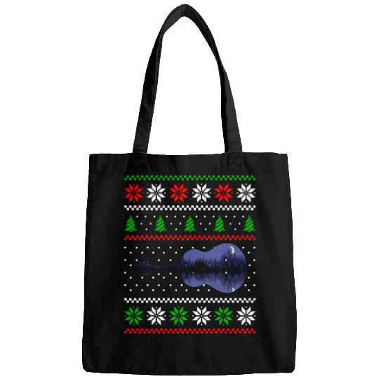 Acoustic Guitar Player Christmas Guitarist Music xmass Lover Bags