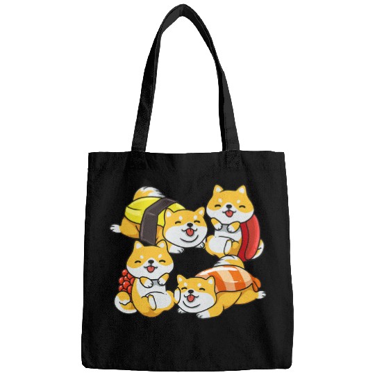 Dog Shiba Inu Funny Sushi Roll Cute Shiba Inu Dog Sushi Japanese Dogs Bags