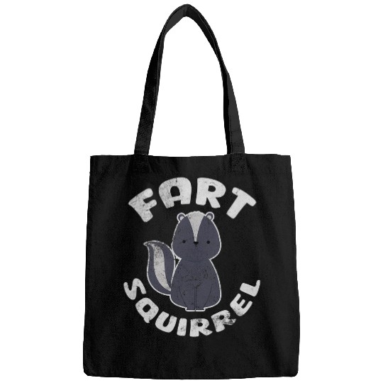 Squirrel Pet Skunk Fart Squirrel Weasel Animal Puns Kawaii Distressed Bags
