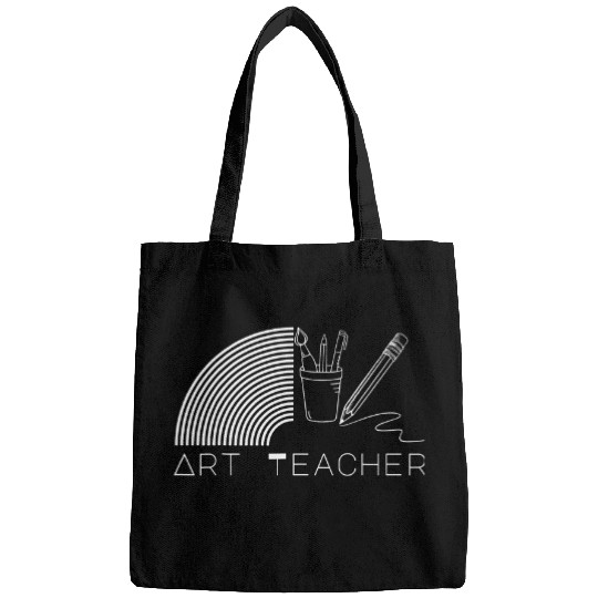 Art Teacher Line Art Print Art Teacher Team Back To School Bags