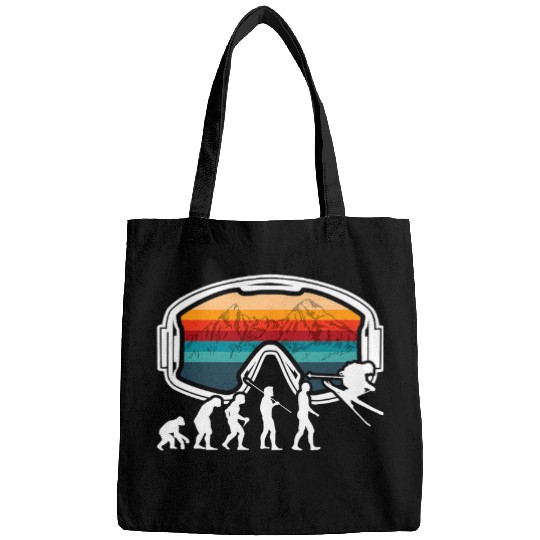 Skiing Ski Evolution Vintag Winter Sport Ski Enthusiasts Bags