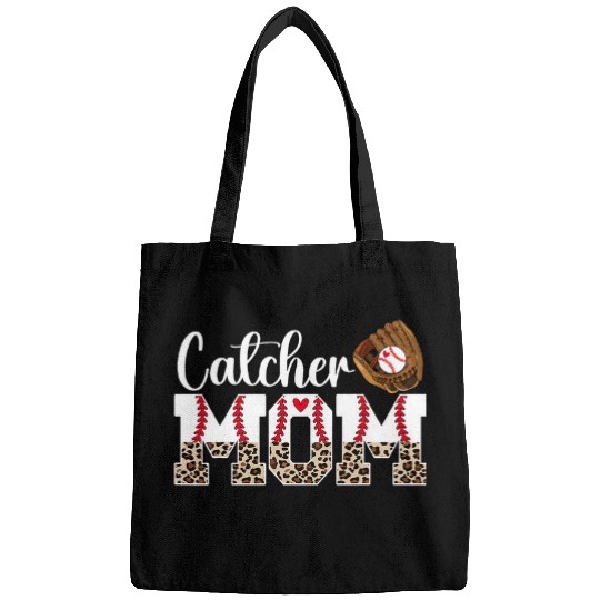 Baseball Catcher Mom Leopard Mom Of A Baseball Catcher Mama Bags