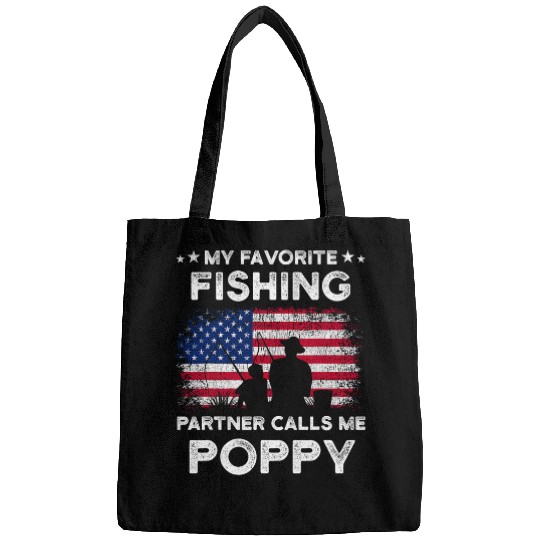 My Favorite Fishing Partner Calls Me Poppy Fishing Buddy Bags