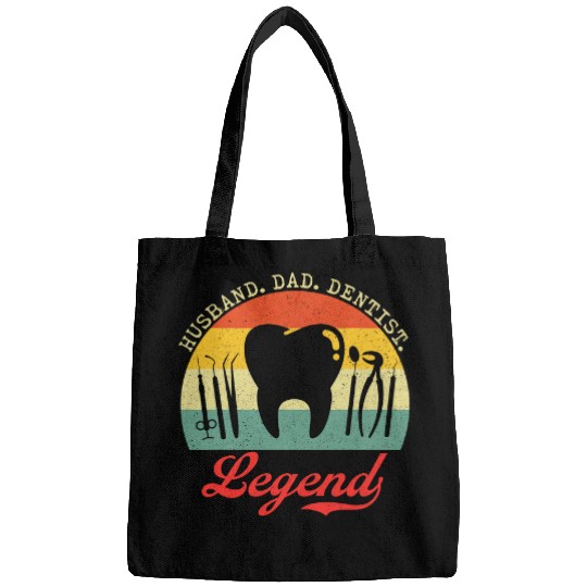 Husband Dad dentists Legend Funny dentists Oral Health Care Bags