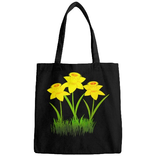Yellow Daffodil Flowers Spring Easter Floral Plants Garden Bags