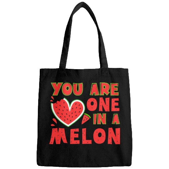 You Are One In A Melon Funny Valentines Day Watermelon Bags