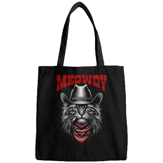 Cat Western Meowdy Funny Country Music Cat Cowboy Hat Bags