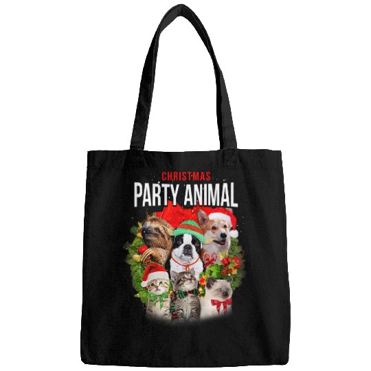 Sloth Pet Christmas Party Animal Dogs Cats And Sloth Graphic Bags