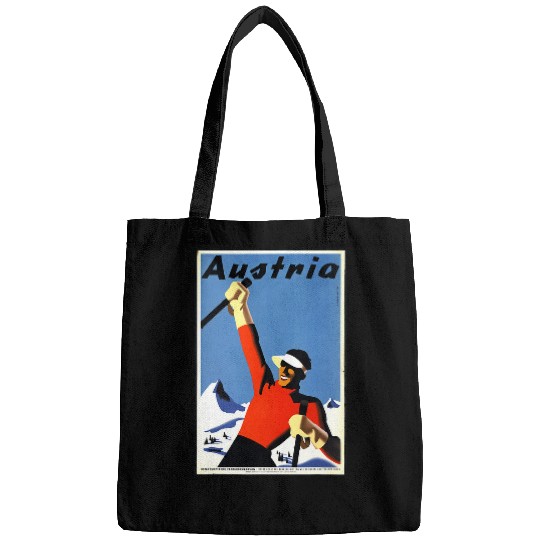 Skiing Ski 1930s Austria Travel Poster Ski Slopes Skiing Skier Skiers Bags
