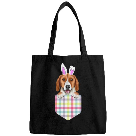 Easter Plaid American Foxhound Bunny Dog In Pocket Bags