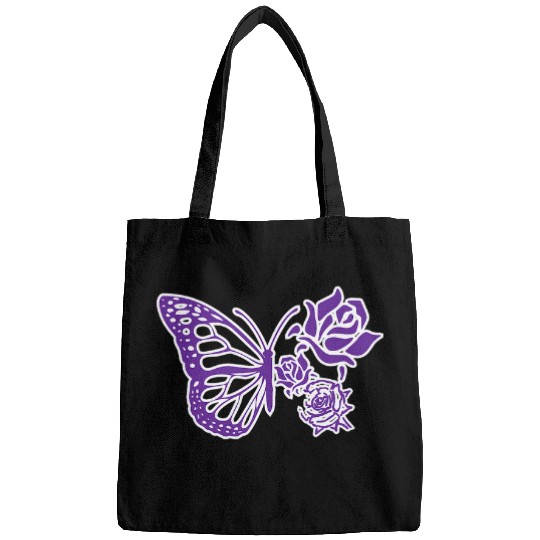Floral Butterfly Monarch Flower Purple Wings Bags