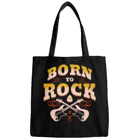 Guitar Player Born To Rock Band Rock Roll Bass Guitar String Bags
