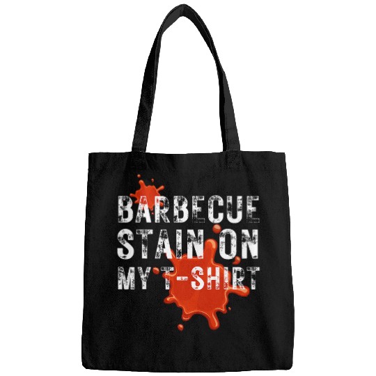 Barbecue Stain On My Tee Chef BBQ Party Costume Funny Retro Bags