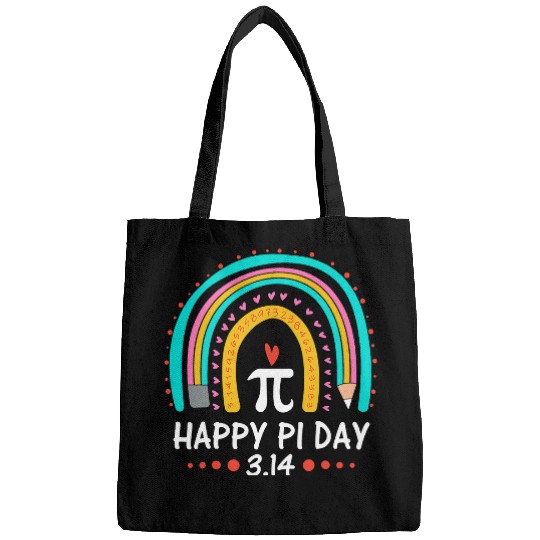 Happy Pi Day Mathematic Math Teacher Gift Rainbow Women Girl Bags