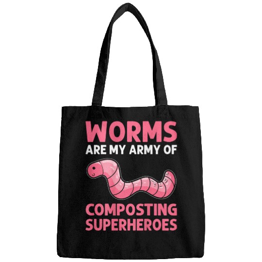 Backprint Composting Earthworms Worm Farmer Bags