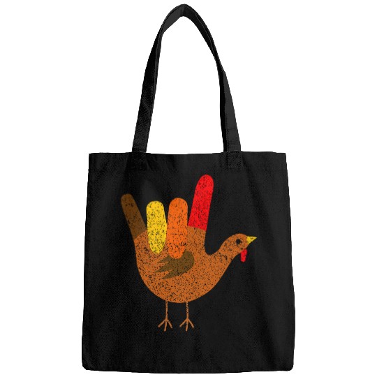 Lacrosse Gift Happy Thanksgiving Turkey ASL I Love You Sign Language Bags