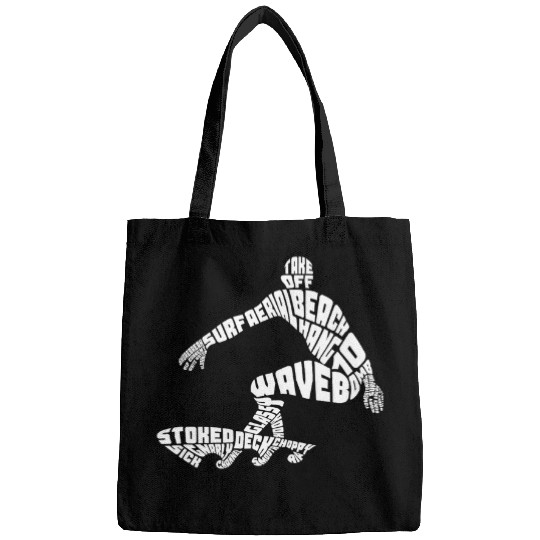 Surf Life Typography Word Art Surfer Bags