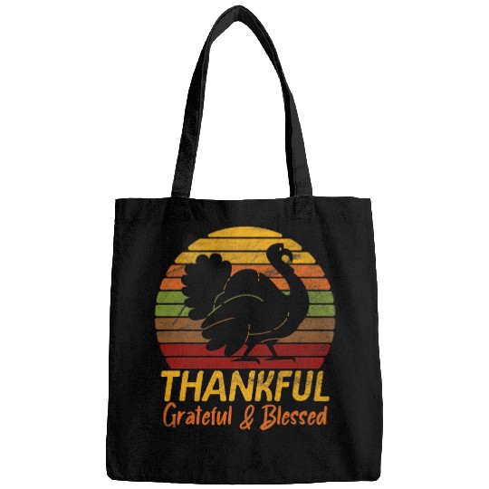 Fall Autumn Turkey Pilgrim Thanksgiving Thankful Grateful Bags