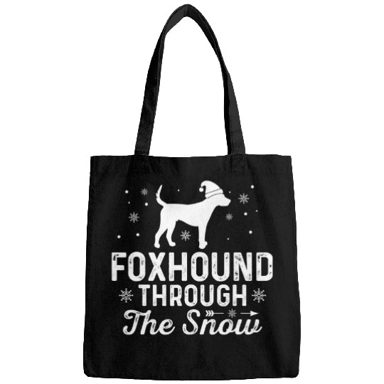 FOXHOUND through the snow Funny Christmas New Year Dog Bags