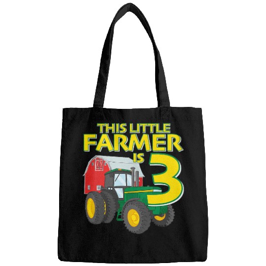 Tractor driving 3 Year Old Green Farm Tractor Birthday Party Farmer Bags