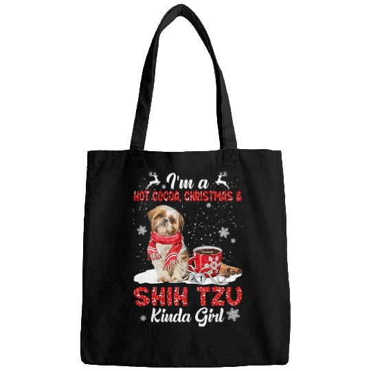 Im A Hot Cocoa xmass Christmas And Dog Kinda Shih tzu Bags