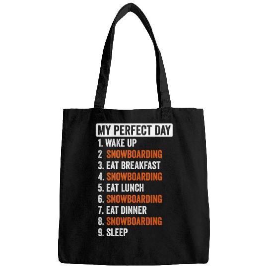 Skiing Ski Perfect Day Snowboarding Gifts For Men Women Kids Bags