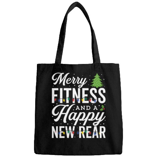 Funny Christmas Workout Gym Merry Fitness Happy New Rear Bags