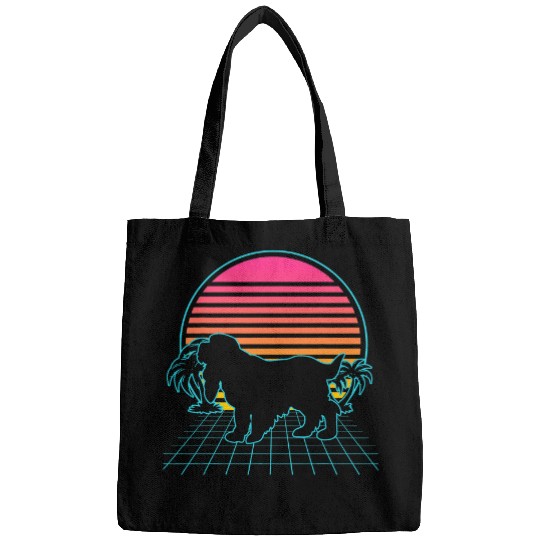 English Cocker Spaniel vintages 80s Vaporwave Aesthetic Dog Bags