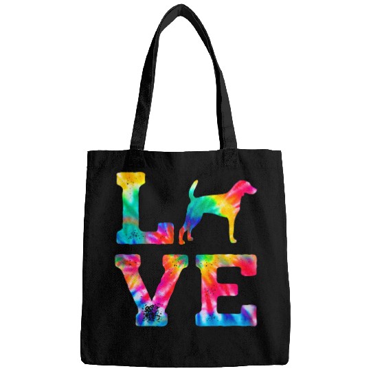 Love American Foxhound Tie Dye Dog Mom Dad Bags
