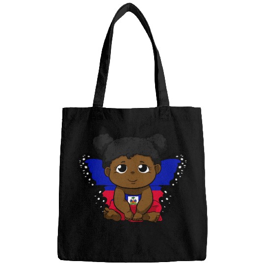 Haiti Haitian Love Flag Princess Girl Kid Wings Butterfly Bags