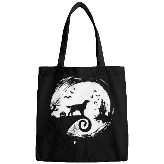 English Setter Halloween Costume Moon Silhouette Creepy Bags