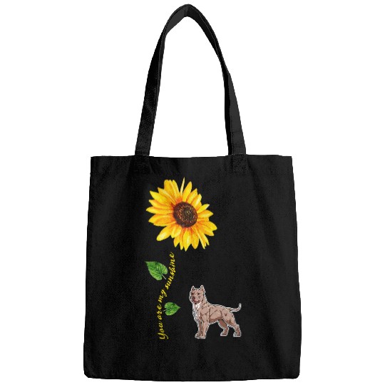 American Pit Bull Terrier You are My Sunshine Sunflower Bags