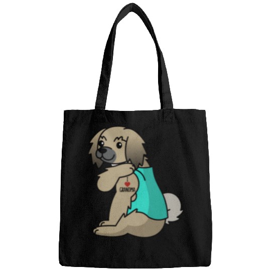 I Love Grandma Tattoo Pekingese Grandmother Dog Bags
