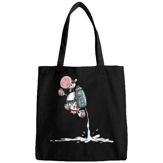 Cow Lover Funny Power Milk Cow I Animal Print Cow Motif Fun Design Bags