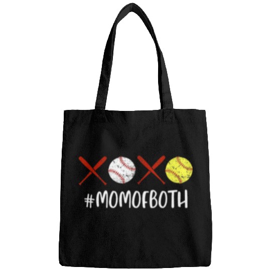 Funny XOXO Mom Of Both Softball Mom Baseball Mom Mothers Day Bags