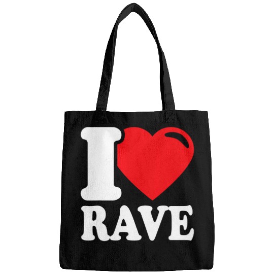 I Love Rave Techno Music 2DJ Party Festival Concert Rave Bags