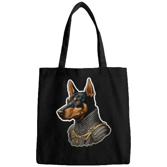 Baroque Renaissance Doberman Pinscher Dog Portrait Bags