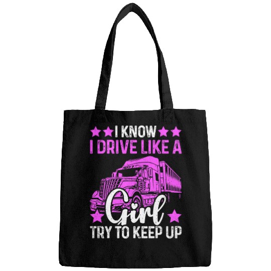 Funny Semi Truck Driver Female Trucker Bags