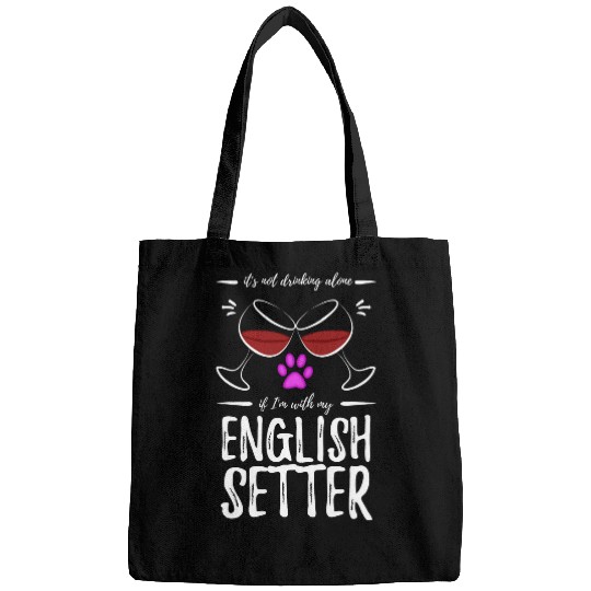English Setter Dog Mom for Wines Lover Bags